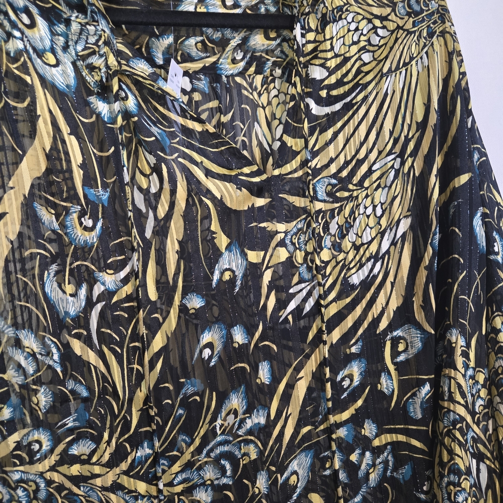 WHBM Women Size XL Elegant Silky Tunic Print Women's Blouse NWT - Picture 7 of 12